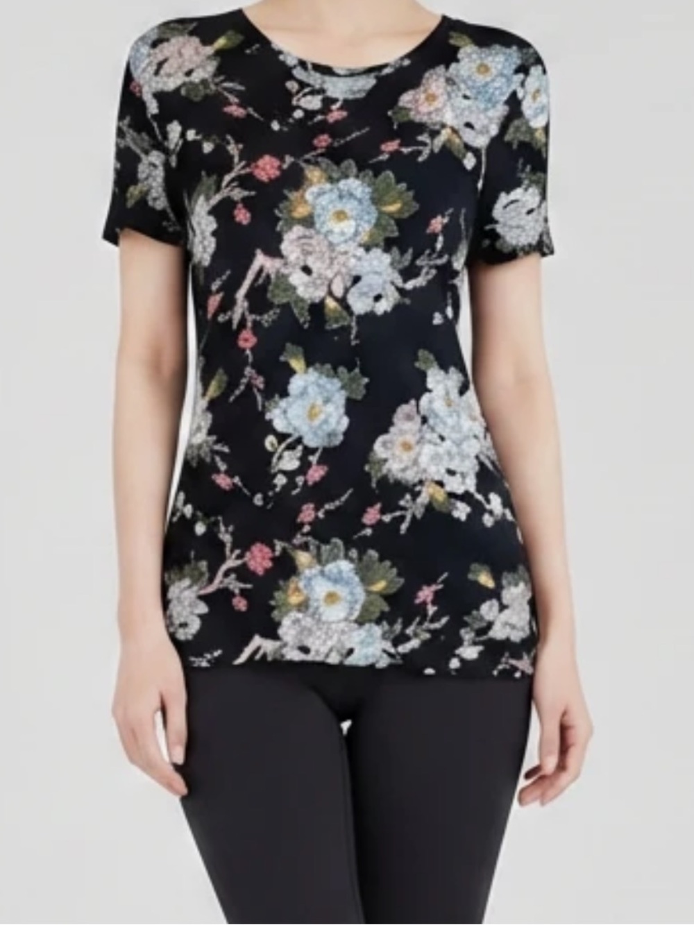 Workshop republic clothing 
block with floral print high low top size small NWT